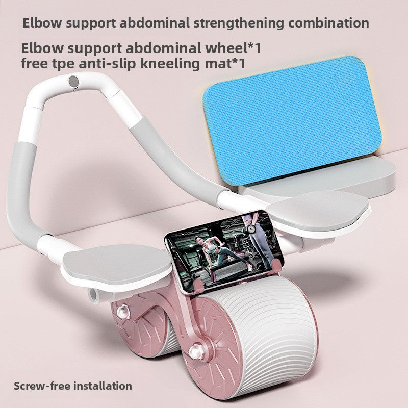 Ab Roller Wheel with Automatic Rebound & Elbow Support